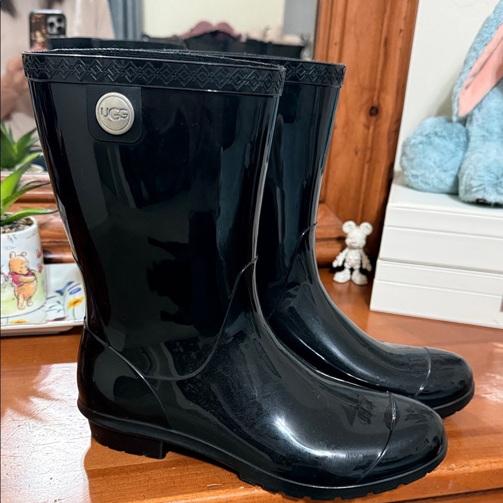 UGG Glossy Black Waterproof Boots